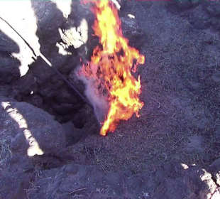 Demonstration des heißen Bodens