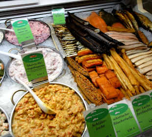 Auslage eines Fischstandes