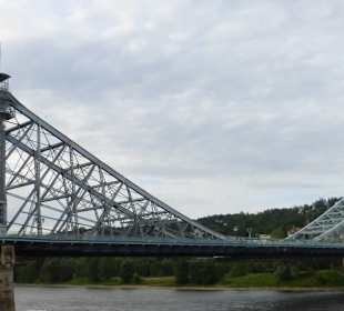 Blick vom SchillerGarten: Blaues Wunder und Elbe