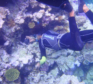 Elia macht ein Foto unter Wasser