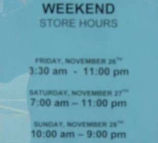 Unvorstellbare Öffnungszeiten