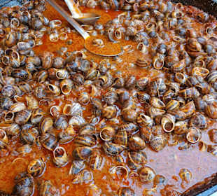 Spezialitäten auf dem Wochenmarkt Argelès-Plage