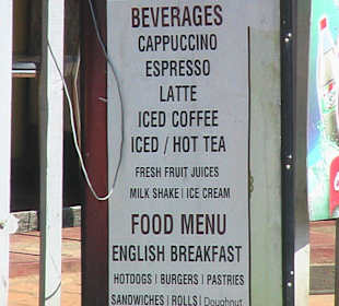 La Cafe - Hinweisschild