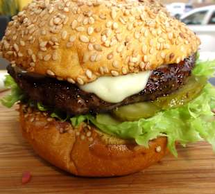 Der erstklassige Burger in der Brasserie Chapter