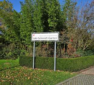Hinweisschild am Eingang zum Botanischen Garten