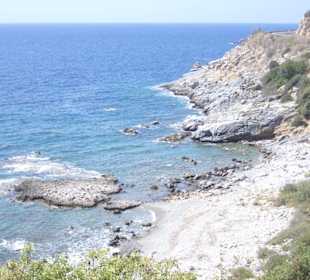 Einsamer abgelegener Strand bei Alanya