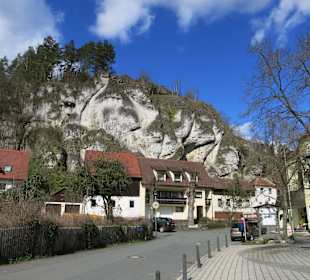 Kleine Nebenstraße am Ferienhotel Schwan