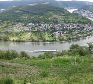 Blick vom Cafe Vierseenblick hoch über Boppard