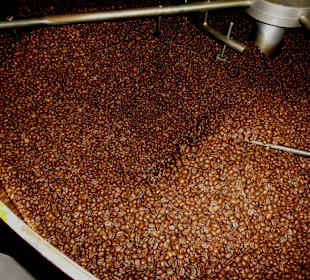 Kühlung der gerösteten Bohnen