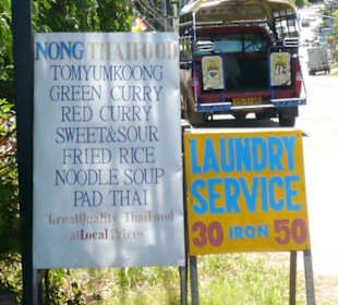 Strassenkarte und Wäscheservice