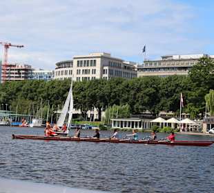 Sechser mit Steuermann auf der Außenalster