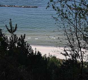 Zum Strand muss man herunter gehen (Treppe)