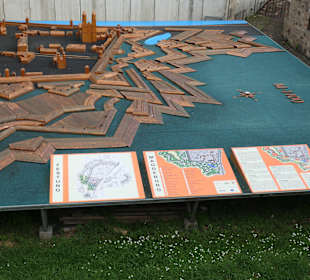 Holzmodell – Teilansicht der Festungsanlage 