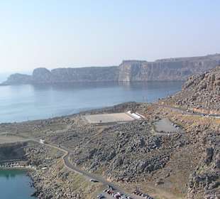 Blick von der Akropolis von Lindos
