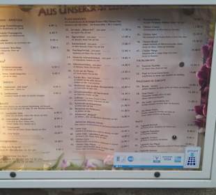 Speisekarte Restaurant
