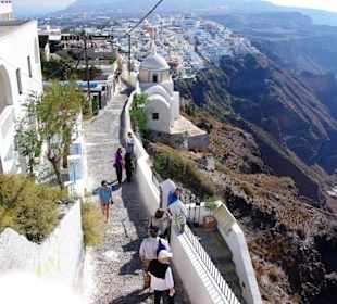 Santorin selbst im Bild Landschaft, Stadt