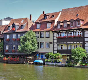 Die Häuser Klein-Venedigs am Ufer der Regnitz