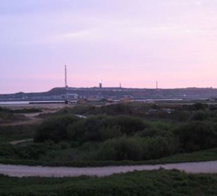 Blick von der Düne in den Sonnenuntergang