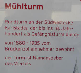 INFO-Tafel am Mühlturm in Karlstadt