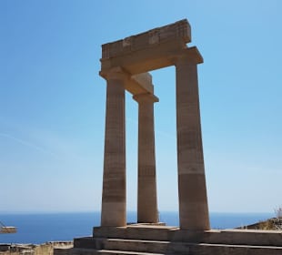 Blick von der Akropolis in Lindos