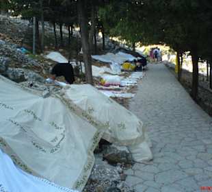 Verkauf von Tüchern und Decken