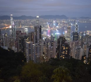 Ausblick Victoria Peak bei Nacht