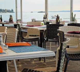 Blick auf die Terrasse des Ristorante Garden