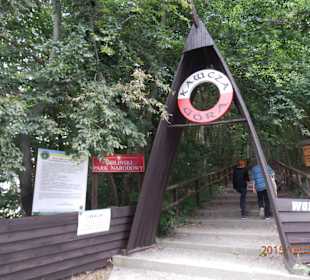 Oznakowane wejście na Kawczą Górę od Międzyzdrojów