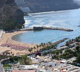 Blick vom Mirador bis unten zum Strand