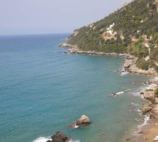 Blick auf Badebucht Mirtiotissa/FKK