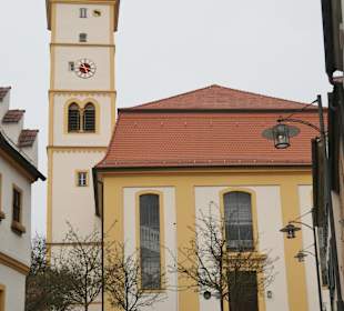 Blick zur ev. Kirche St. Johannis von Mainbernheim