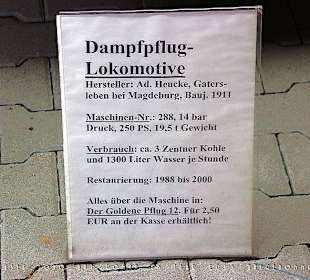 Tafel Heucke Dampfpflug-Lokomotive Baujahr 1911