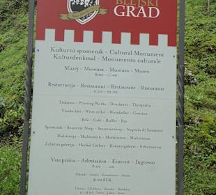 Blejski Hrad - tablica informacyjna