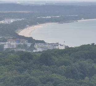 Blick auf Binz bei Regen