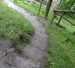 Der Weg hinunter ist nicht ungefährlich