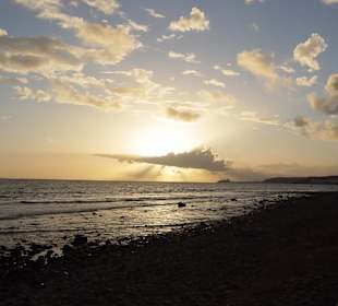 Sonnenuntergang an der Strandpromenade