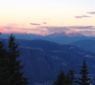 Alpenglühen vom Vigiljoch aus gesehen