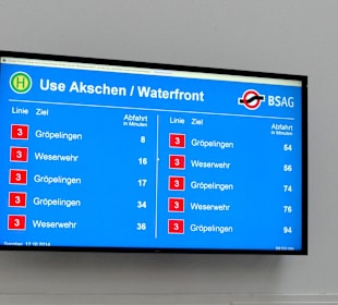 Infotafel zu den Zügen der Bremer Straßenbahn