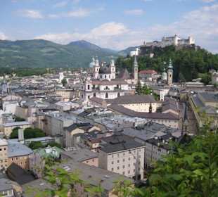Blick vom Mönchsberg auf Salzburg