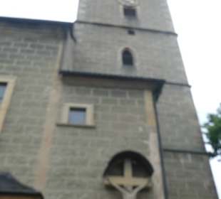 Blick zur Kirche St. Michael in Sand am Main