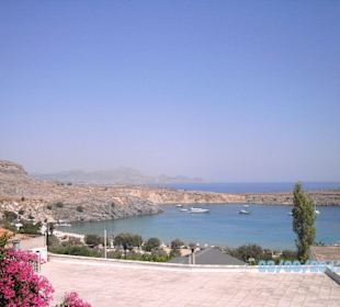 Ausblick auf den Strand von Lindos