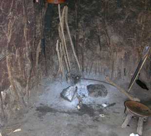 Feuerstelle in der Hütte