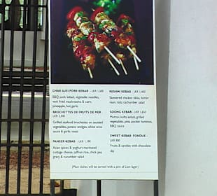 Seafood mit Preisliste