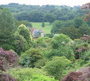 Blick auf altes Schloss und Parkanlage
