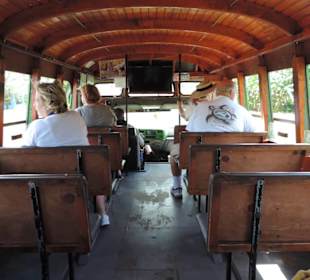 5 Mann im Bus, entspannte Inselrundfahrt