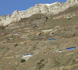 Serpentyny na Santorini