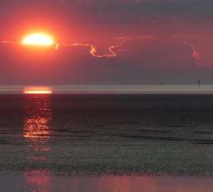 Sonnenuntergang beim Wattenmeer bei Cuxhaven