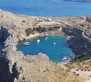 Bucht von Lindos Blick von der Akkropolis