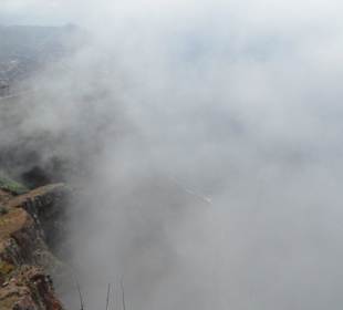 Blick durch die Wolken nach unten