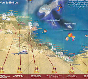 Lage aller 6 Cleopatra-Basare